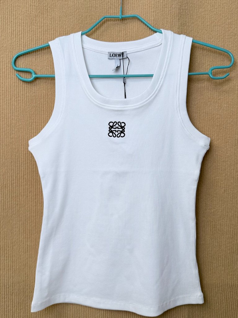 Loewe White Sleeveless Vest, Size S.